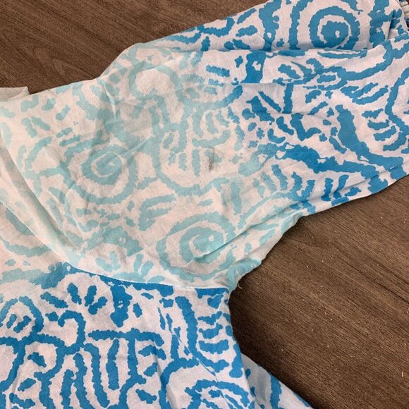 Just My Size Womens 1X Top Button Up 3/4 Sleeve VNeck Cotton Dip Dye Lightweight - Picture 9 of 9